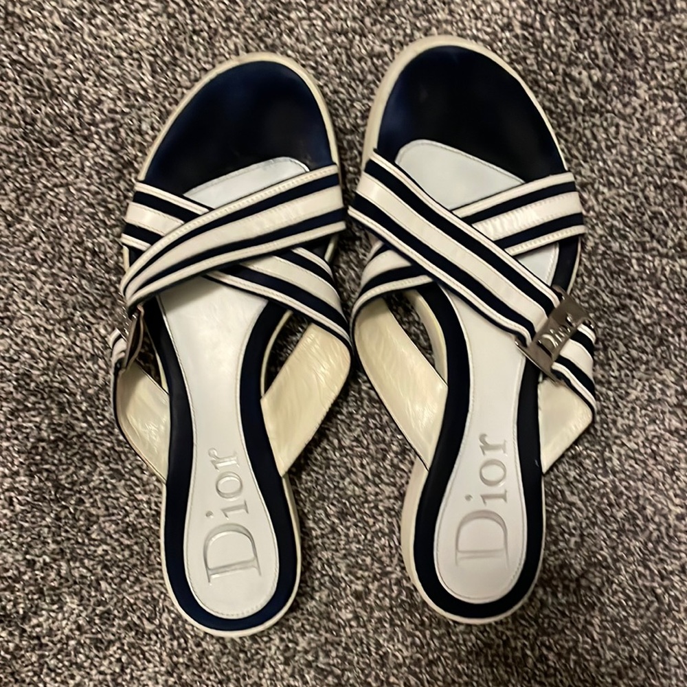 Vintage Dior Slides/Sandals size 39 with dust bag/retailed $495!